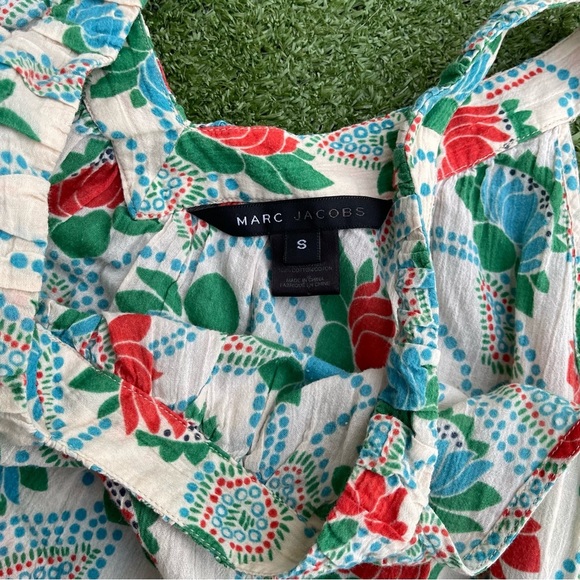 MARC JACOBS tank top size Small brunch casual spring summer Preowned floral - Picture 2 of 5